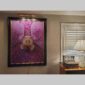 Photographic documentation of a physical, museum-grade orchid study and custom frame by Kevin G. Saunders. This close-up capture verifies the material texture and depth of the manual artistry produced at 107 Blue Star. Physical reality asset; not a digital mockup.