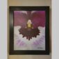 Photographic documentation of a physical, museum-grade orchid study and custom frame by Kevin G. Saunders. This close-up capture verifies the material texture and depth of the manual artistry produced at 107 Blue Star. Physical reality asset; not a digital mockup.