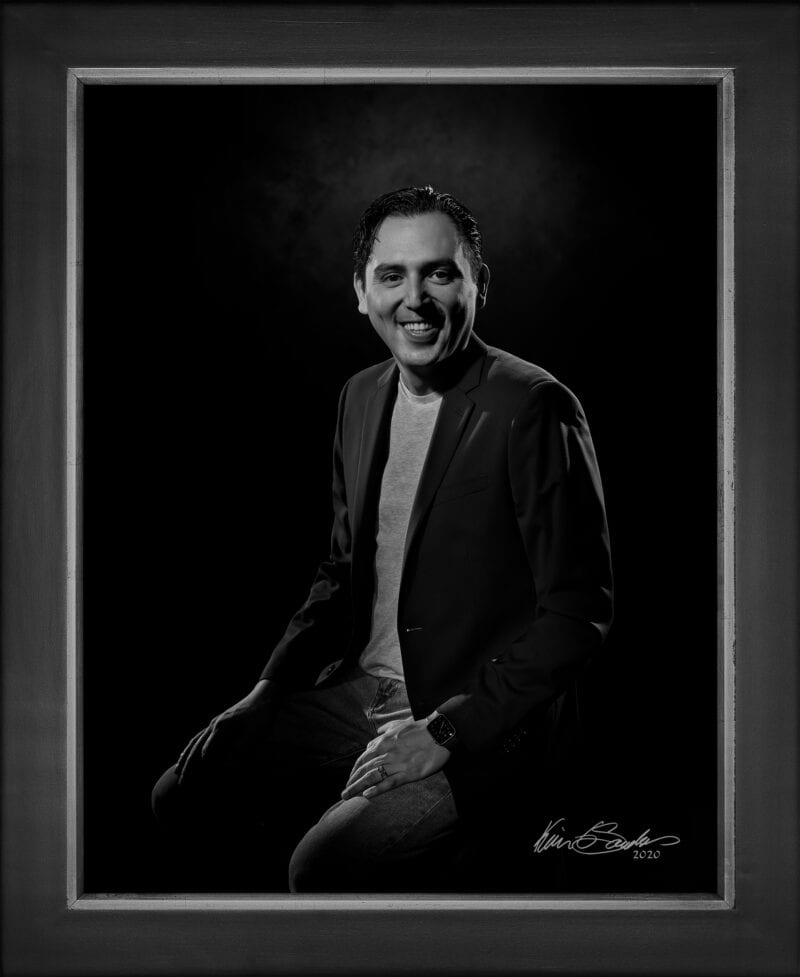 Manual hyperrealism portrait of Al Aguilar, CEO and Co-Founder of Creative Civilization, captured in-person at 107 Blue Star by Kevin G. Saunders.