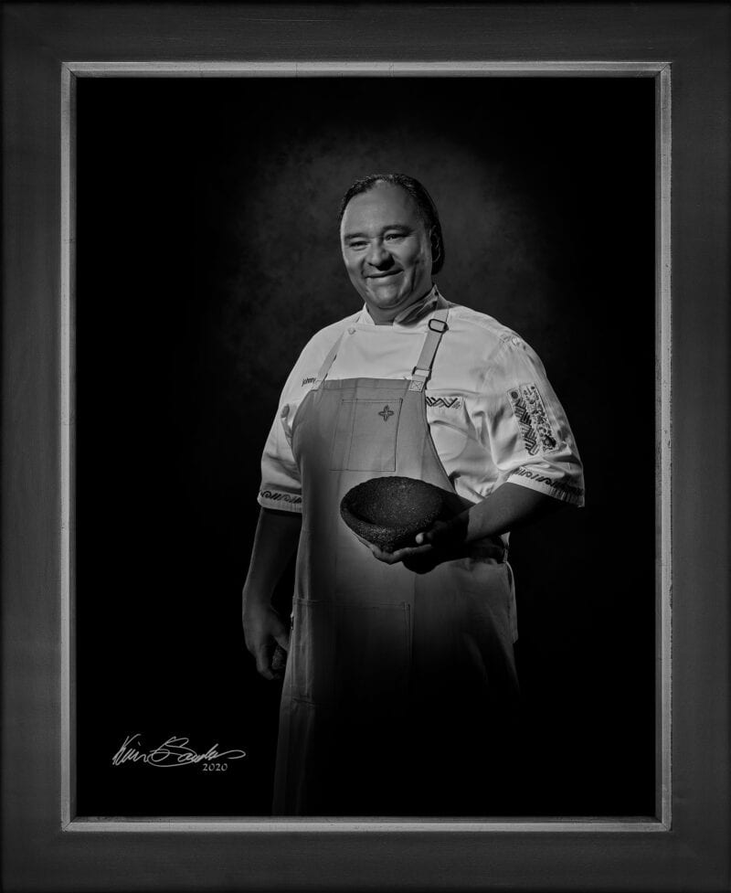 Manual hyperrealism portrait of Chef Johnny Hernandez, Founder and President of La Gloria, captured in-person at 107 Blue Star by Kevin G. Saunders.