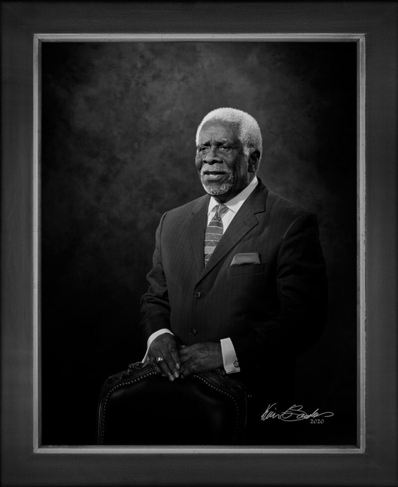 Manual hyperrealism portrait of Colonel Clarence R. Williams (Retired USAF), captured in-person at 107 Blue Star by Kevin G. Saunders.