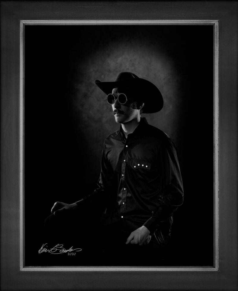 Manual hyperrealism portrait of musical artist Garrett T. Capps, captured in-person at 107 Blue Star by Kevin G. Saunders.