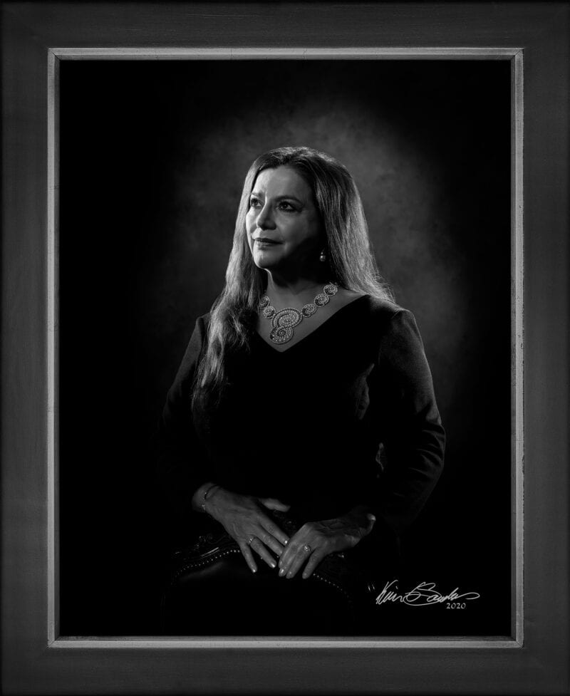 Manual hyperrealism portrait of Gisela Girard, President and Co-Founder of Creative Civilization, at 107 Blue Star by Kevin G. Saunders.