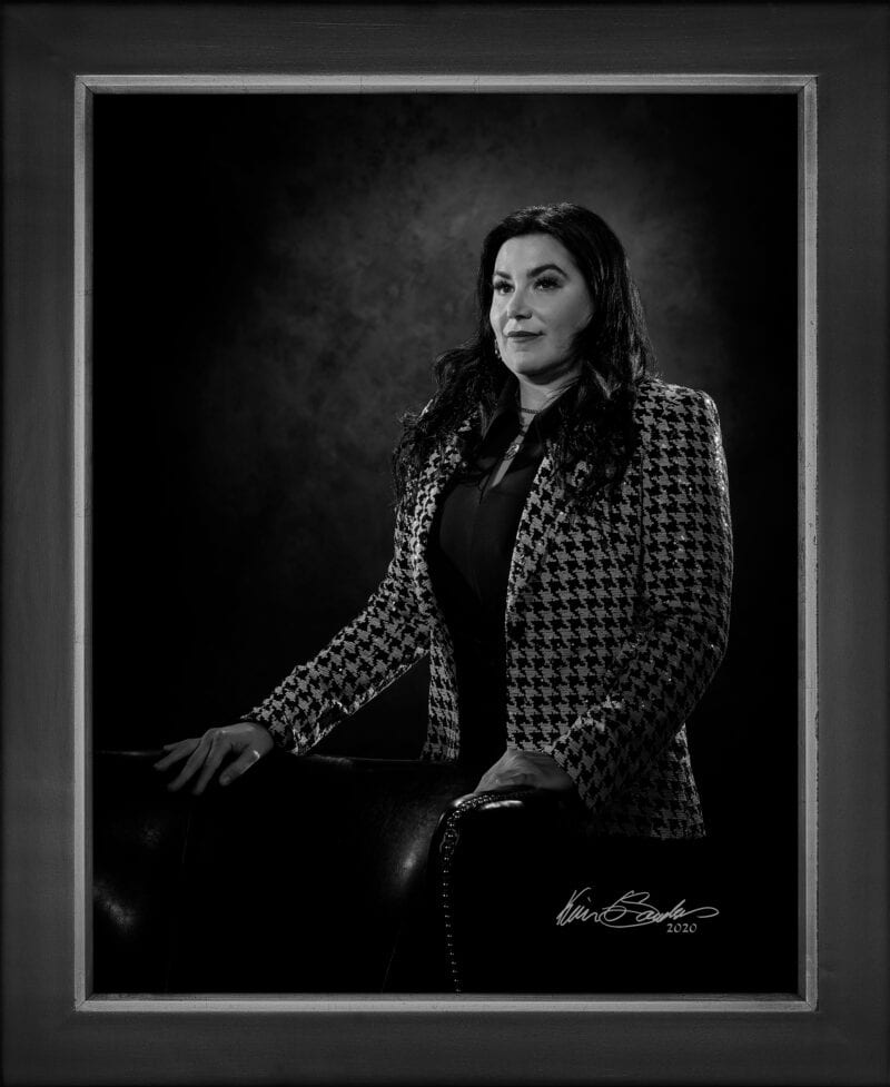 Manual hyperrealism portrait of Lauren Lefton, Criminal Defense Attorney at the Law Office of Lauren Lefton, captured in-person at 107 Blue Star by Kevin G. Saunders.