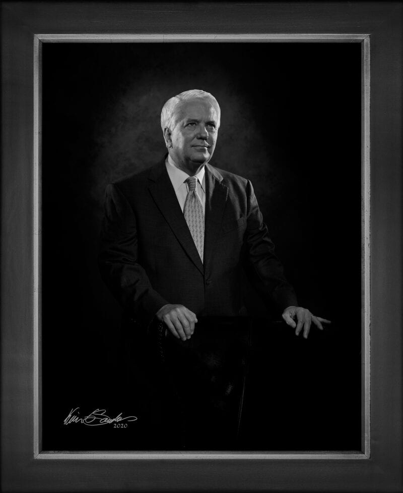 Manual hyperrealism portrait of Mark Wittig, President of Wittigs Office Interiors, captured in-person at 107 Blue Star by Kevin G. Saunders.