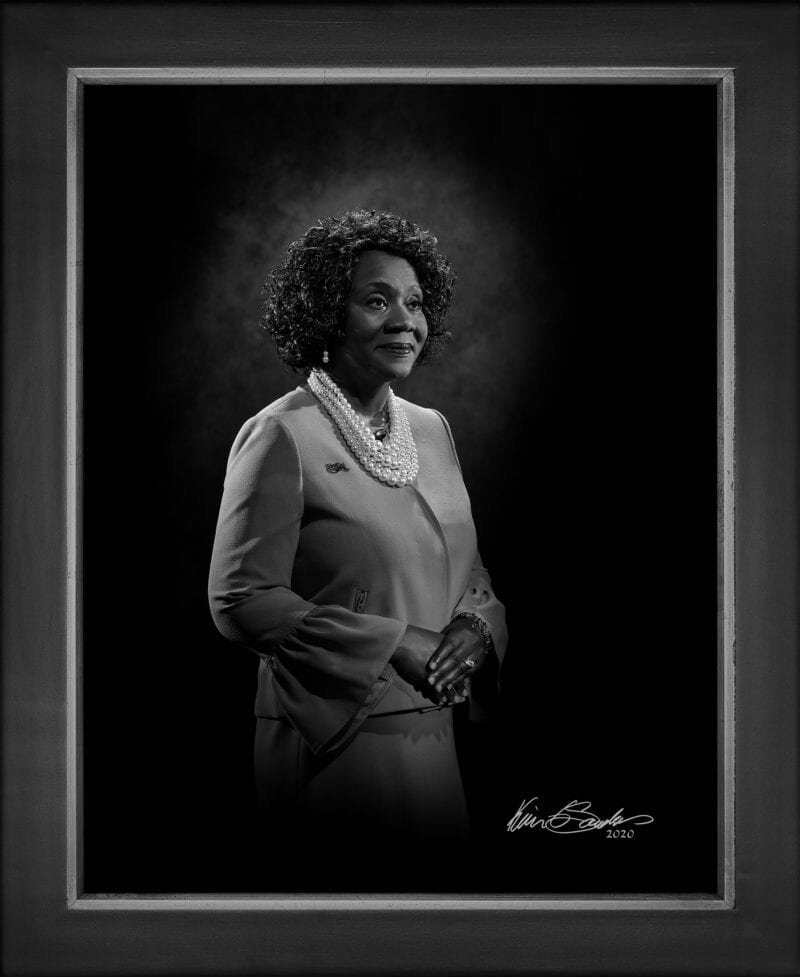 Manual hyperrealism portrait of Mary M. Dennis, Mayor of the City of Live Oak, captured in-person at 107 Blue Star by Kevin G. Saunders.