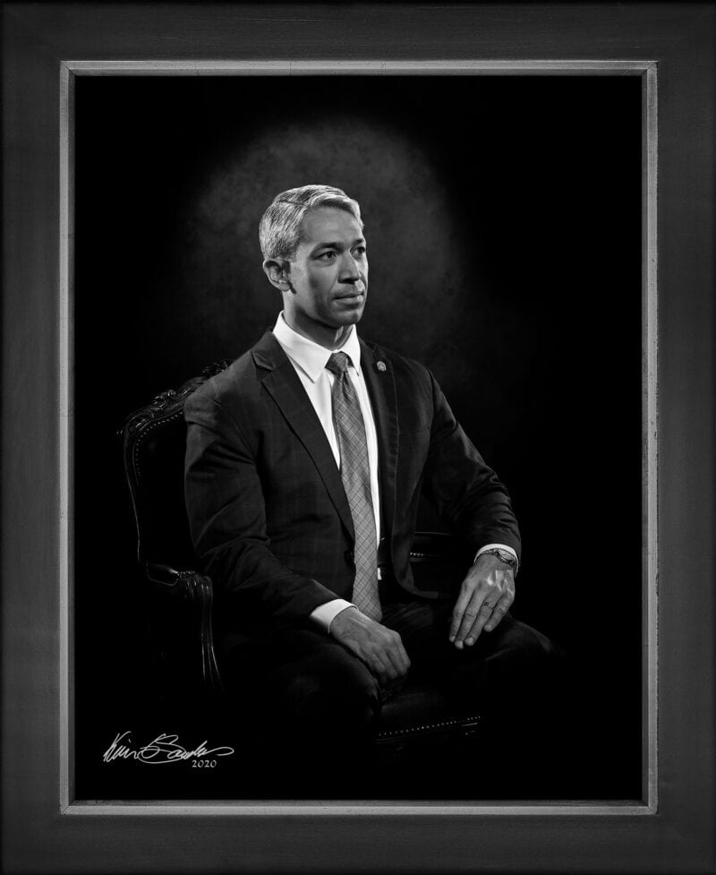 Manual hyperrealism portrait of Ron Nirenberg, Mayor of the City of San Antonio, captured in-person at 107 Blue Star by Kevin G. Saunders.