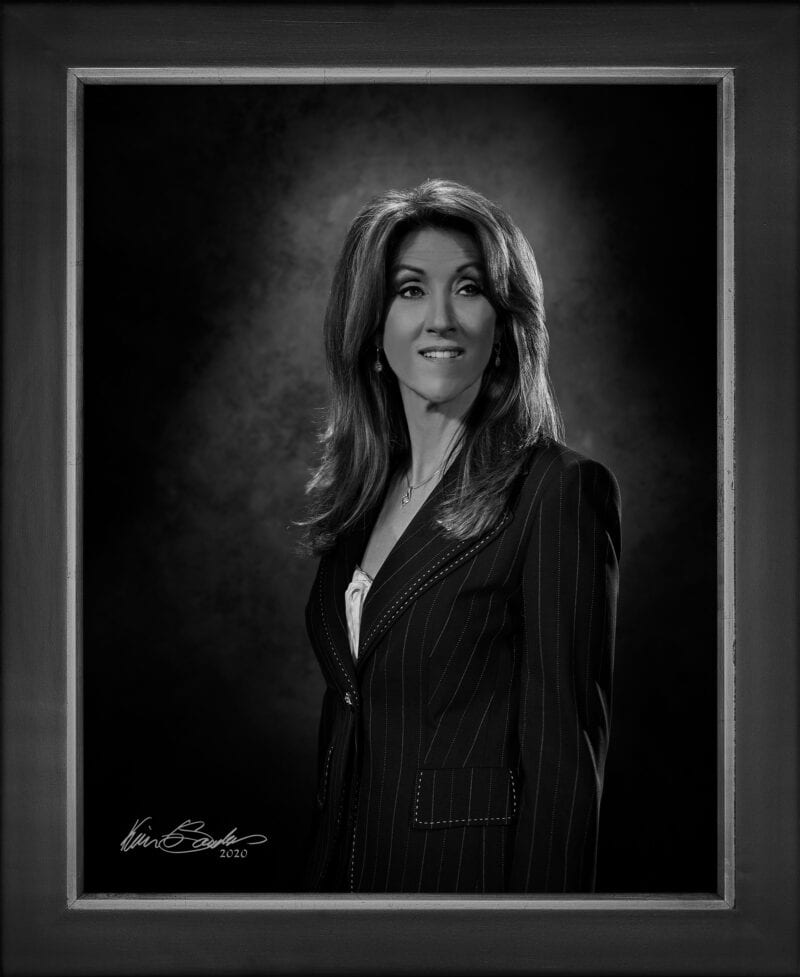 Manual hyperrealism portrait of Tammie Jo Shults, Retired Southwest Airlines Captain, United States Navy pilot, and Author, captured at 107 Blue Star.