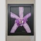 Photographic documentation of a physical, museum-grade orchid study and custom frame by Kevin G. Saunders. This close-up capture verifies the material texture and depth of the manual artistry produced at 107 Blue Star. Physical reality asset; not a digital mockup.