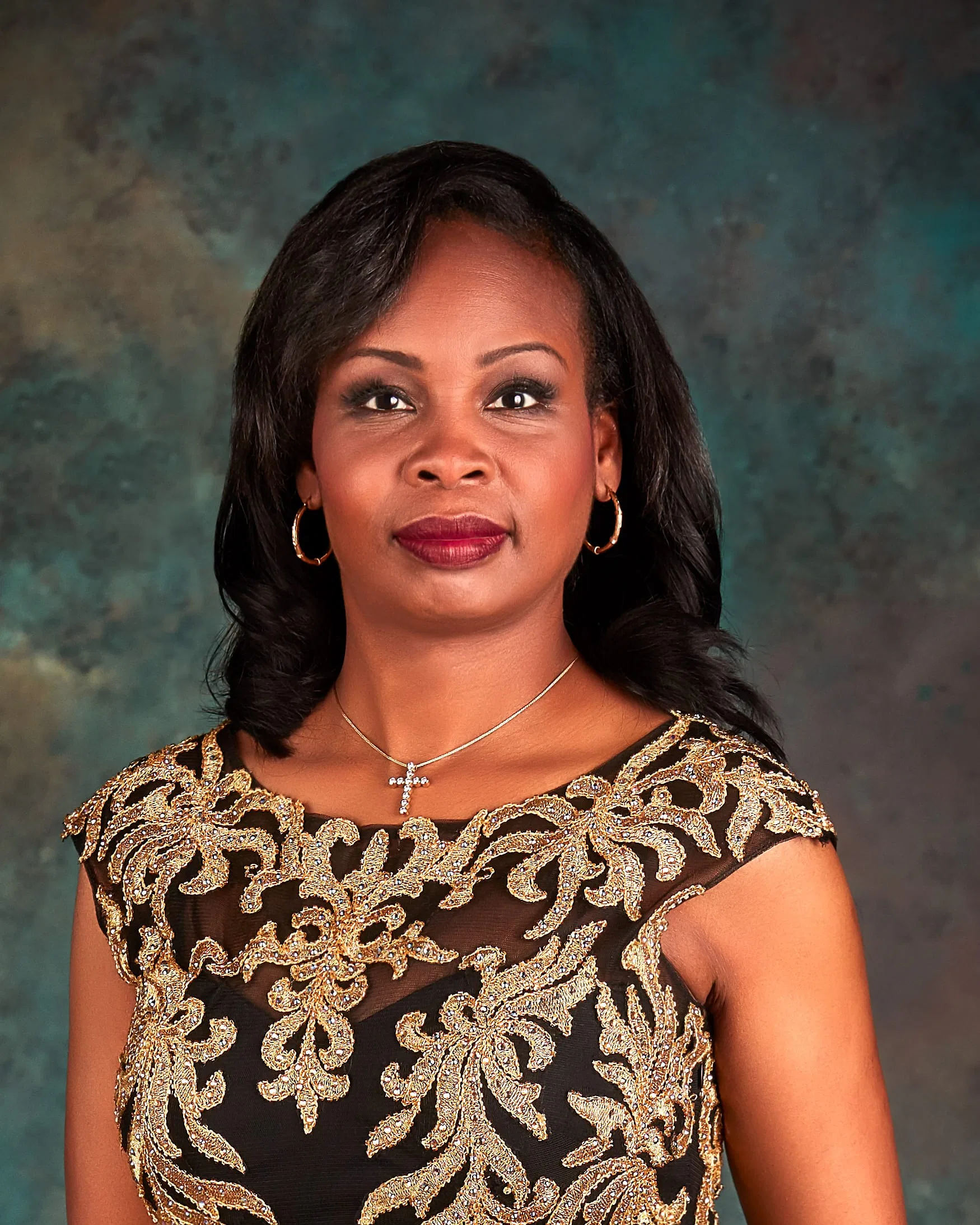 A close-up of the face in the fine art portrait of Dr. Ivy R. Taylor, revealing an expression of quiet confidence and character.