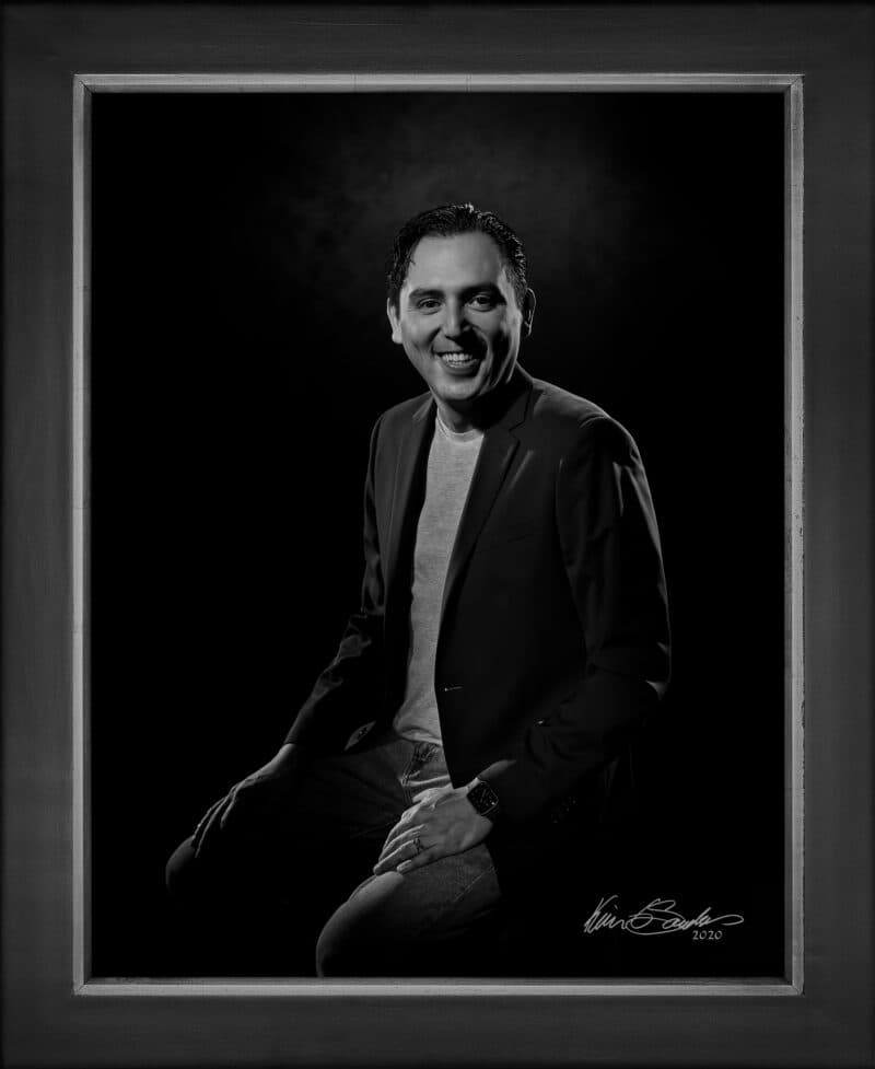 Manual hyperrealism portrait of Al Aguilar, CEO and Co-Founder of Creative Civilization, captured in-person at 107 Blue Star by Kevin G. Saunders.