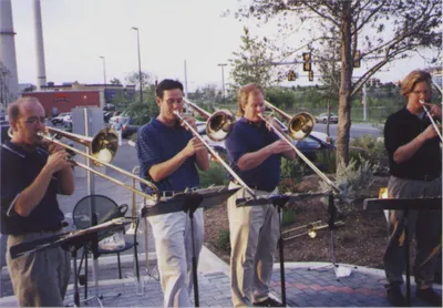 Kevin G. Saunders and members of the San Antonio Symphony performing as a quartet, 1998.