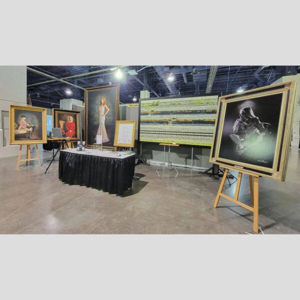 KGS Studios Public Exhibition - Documentation - 67 Physical documentation of Kevin G. Saunders | KGS Studios fine art prints in a public exhibition setting. Verifies the public vetting of manual hyperrealism portraits, orchid studies, and HTTX-97442. San Antonio archive proof of physical reality.