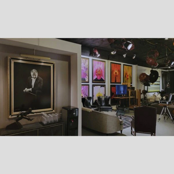 107 Blue Star Atelier Interior - San Antonio 70 Physical documentation of the 107 Blue Star atelier, verifying the manual hyperrealism environment for Kevin G. Saunders | KGS Studios. This San Antonio atelier proof confirms the tools and lighting used for museum-grade commissions. Physical reality asset; no generative AI used.